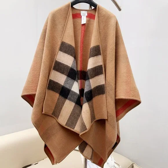 Burberry Reversible Cashmere Checkered Wrap - Picture 2 of 6